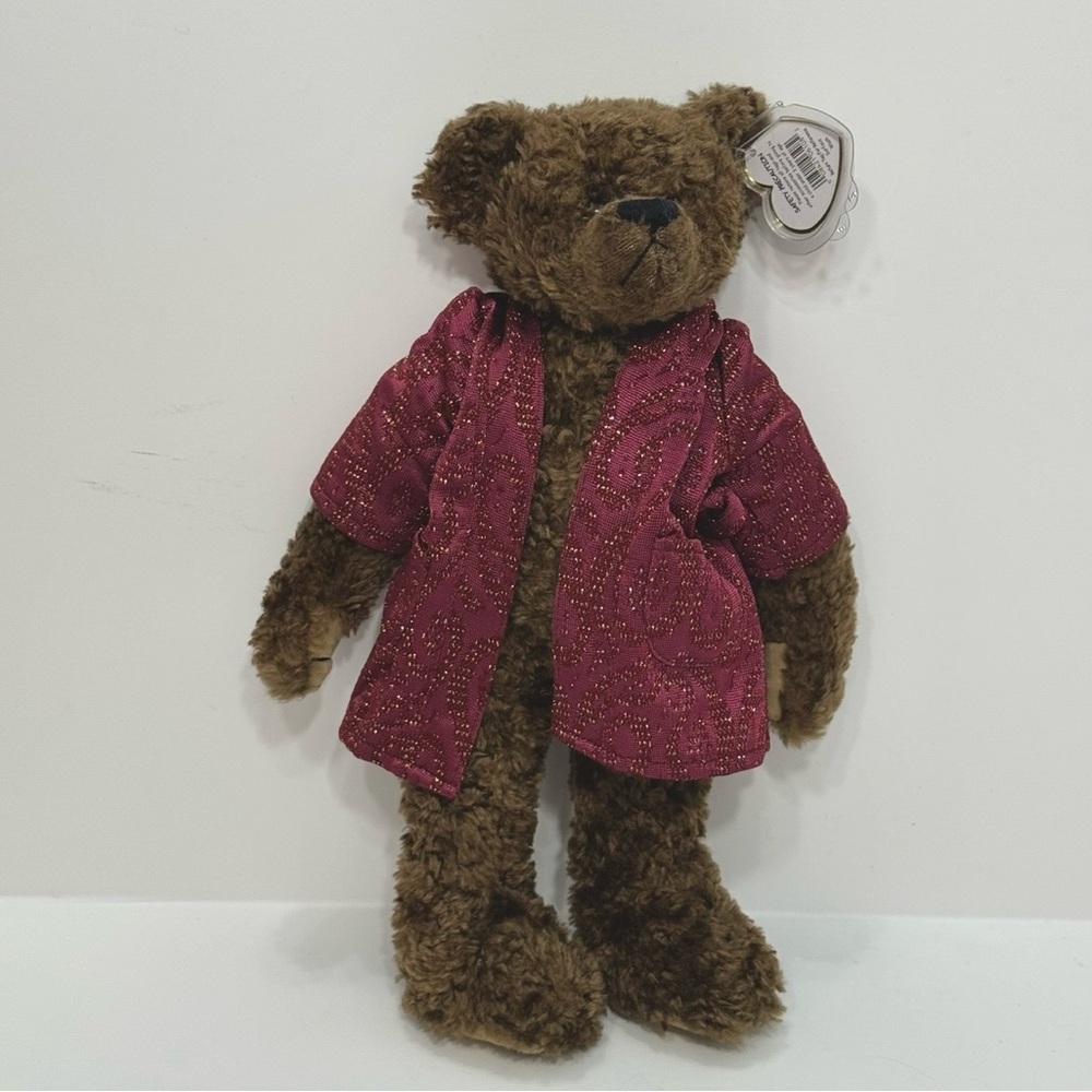 Vintage TY Attic Treasures Tyrone Bear with Burgundy Jacket